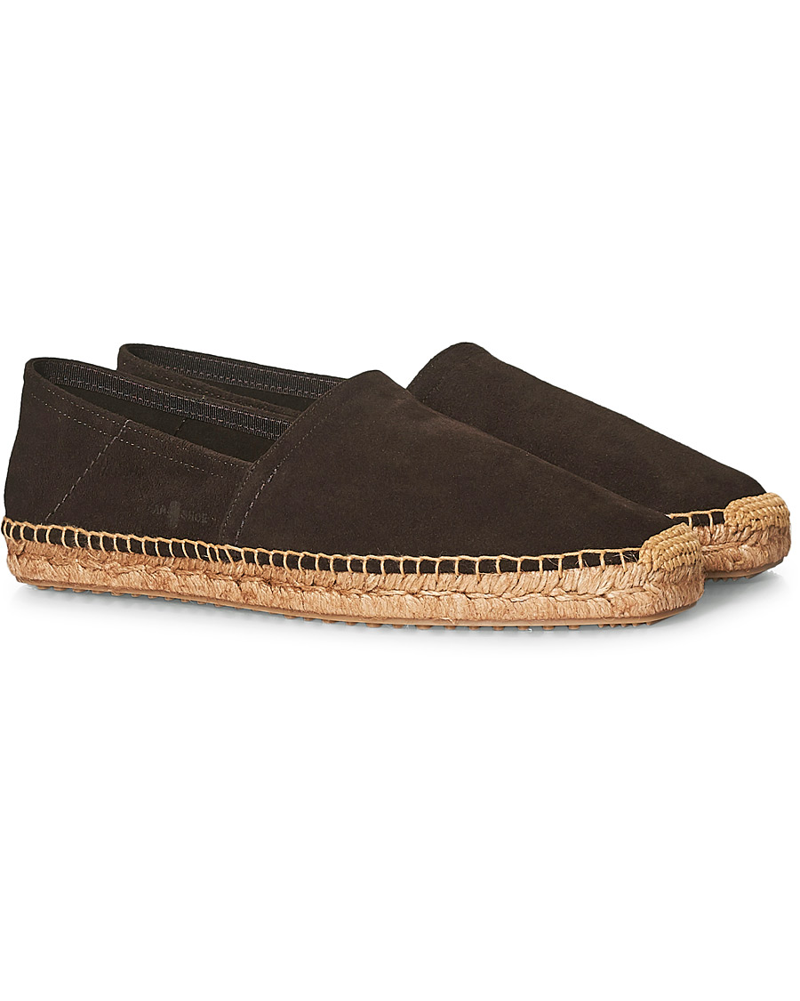 Heren | Car Shoe Flex Sole Espadrillas Dark Brown Suede | Car Shoe | Flex Sole Espadrillas Dark Brown Suede