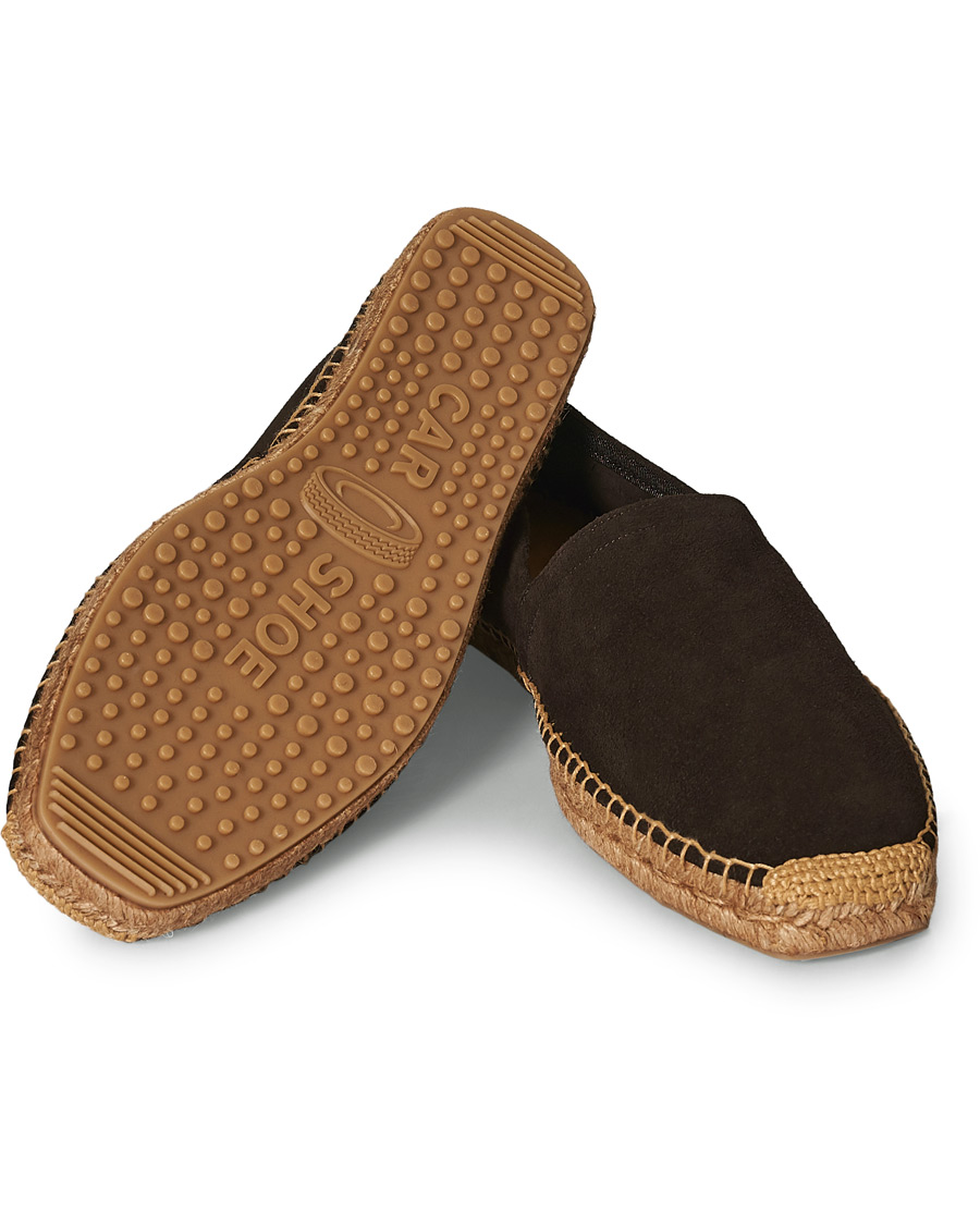 Heren | Car Shoe Flex Sole Espadrillas Dark Brown Suede | Car Shoe | Flex Sole Espadrillas Dark Brown Suede