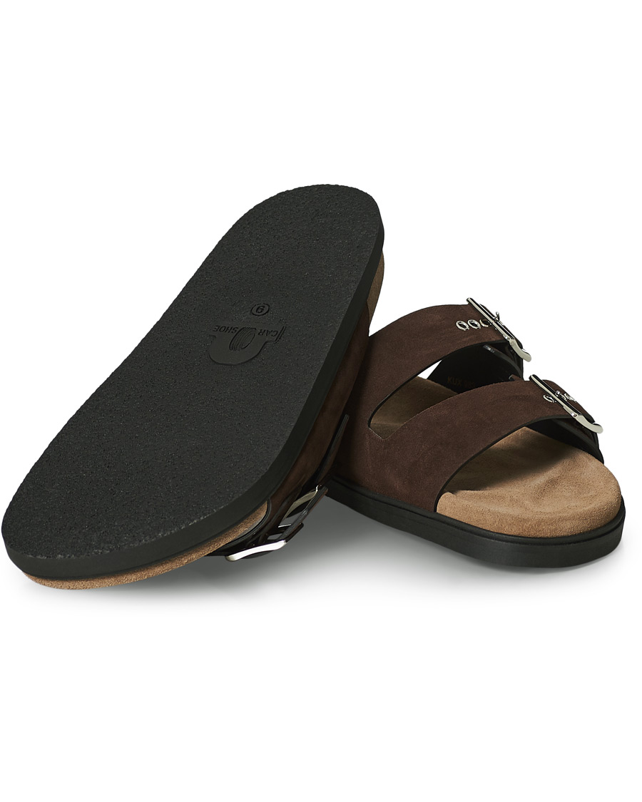 Homme | Car Shoe Sandal Dark Brown Suede | Car Shoe | Sandal Dark Brown Suede