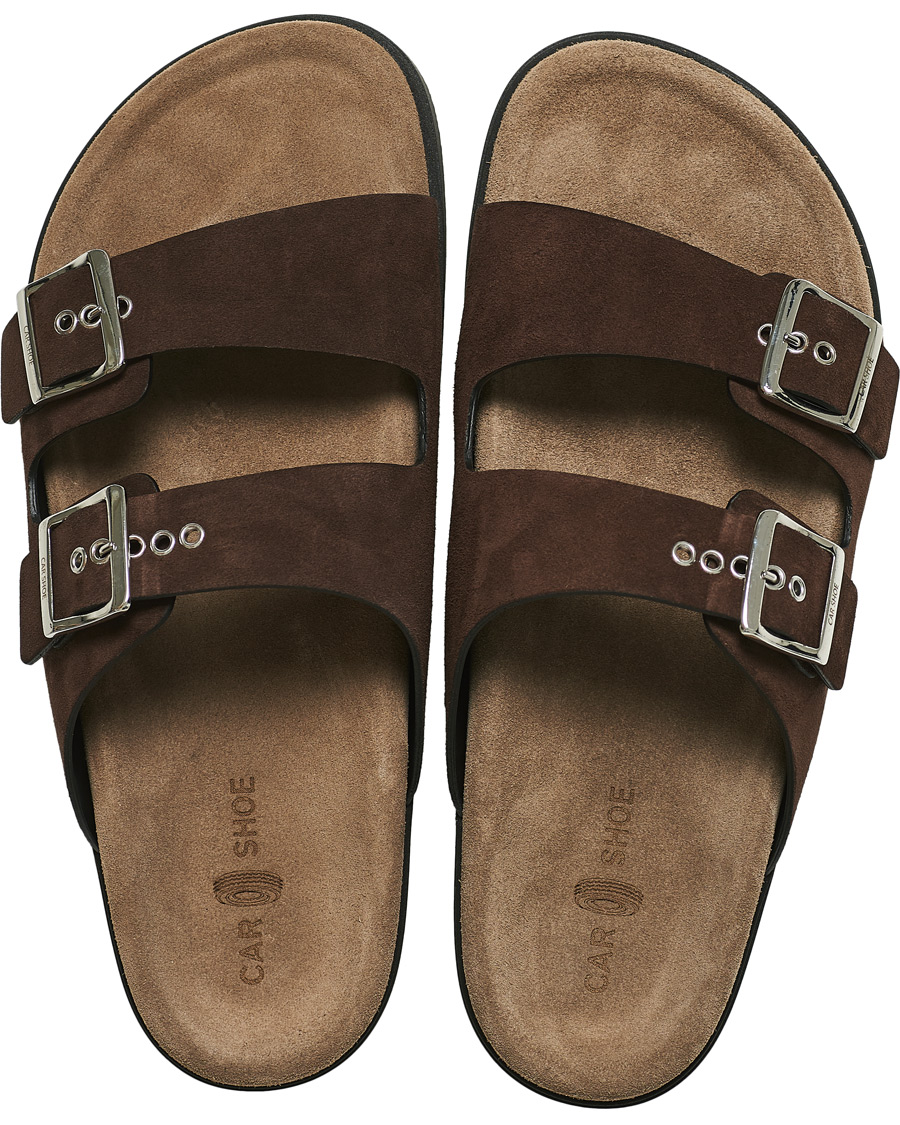 Homme | Car Shoe Sandal Dark Brown Suede | Car Shoe | Sandal Dark Brown Suede