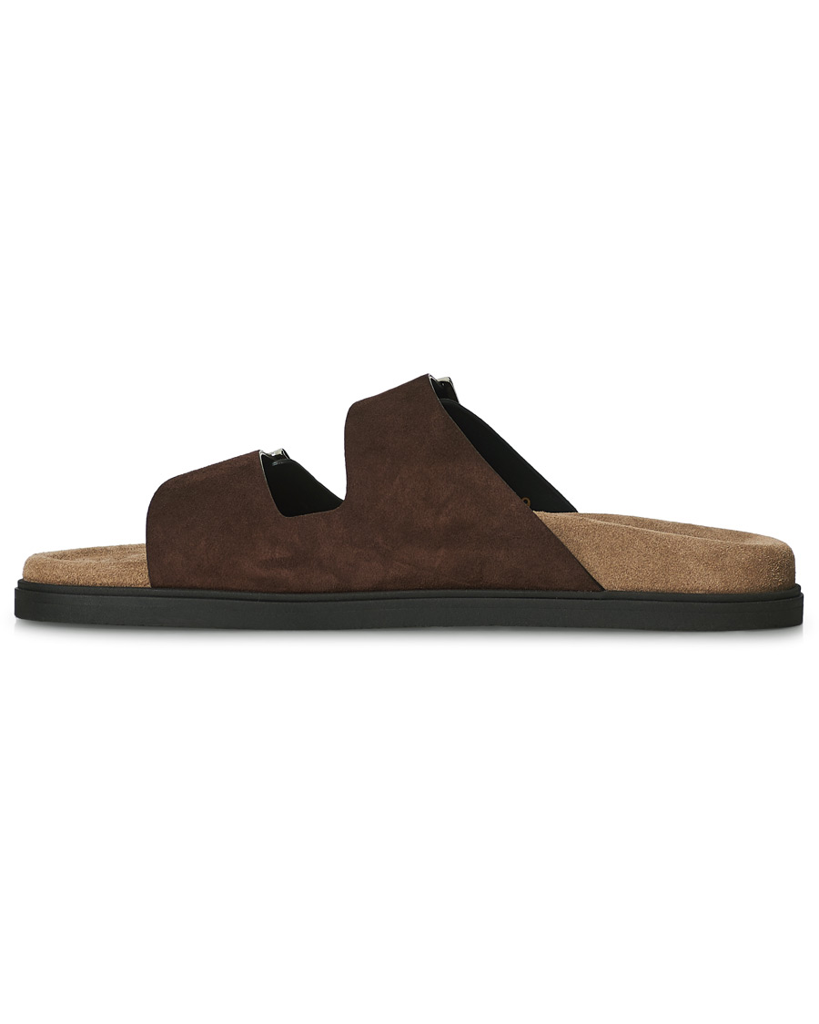 Homme | Car Shoe Sandal Dark Brown Suede | Car Shoe | Sandal Dark Brown Suede