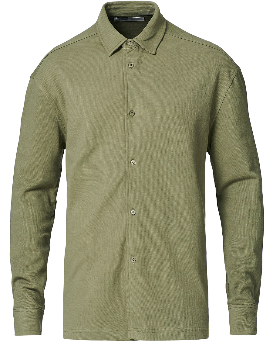 Heren | Truien | Samsøe Samsøe | Samsøe & Samsøe Abuto Cotton Piquet Shirt Deep Lichen Green