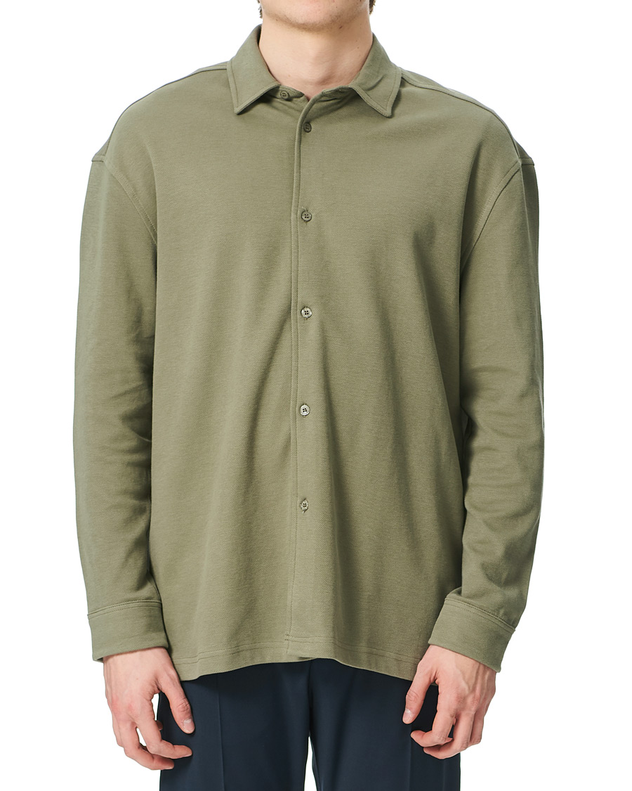 Heren | Truien | Samsøe Samsøe | Samsøe & Samsøe Abuto Cotton Piquet Shirt Deep Lichen Green