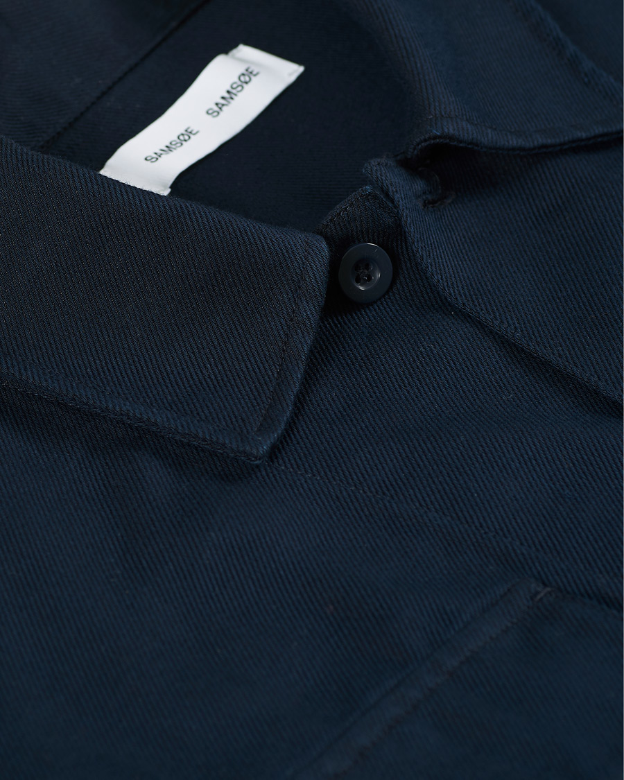 Homme | Chemises | Samsøe Samsøe | Samsøe & Samsøe Vega Cotton/Lyocel Shirt Jacket Sky Captain