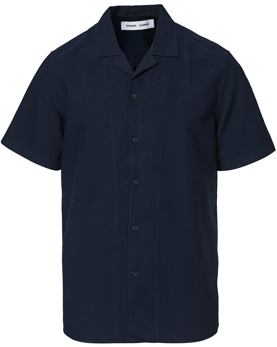 Homme | Chemises | Samsøe Samsøe | Samsøe & Samsøe Einar Cotton Short Sleeve Resort Shirt Night Sky