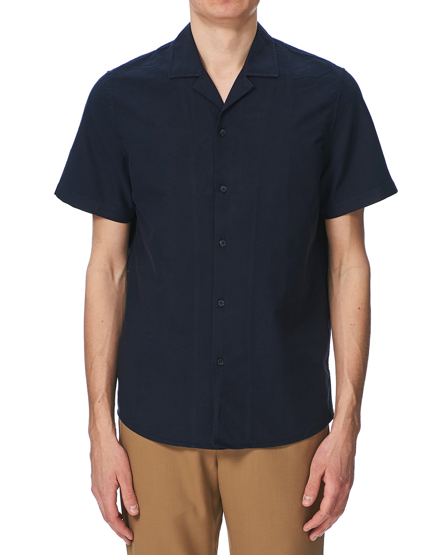 Homme | Chemises | Samsøe Samsøe | Samsøe & Samsøe Einar Cotton Short Sleeve Resort Shirt Night Sky