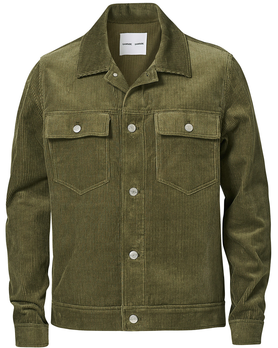 Homme | Manteaux Et Vestes | Samsøe Samsøe | Samsøe & Samsøe Ver Cotton Cord Jacket Deep Lichen Green