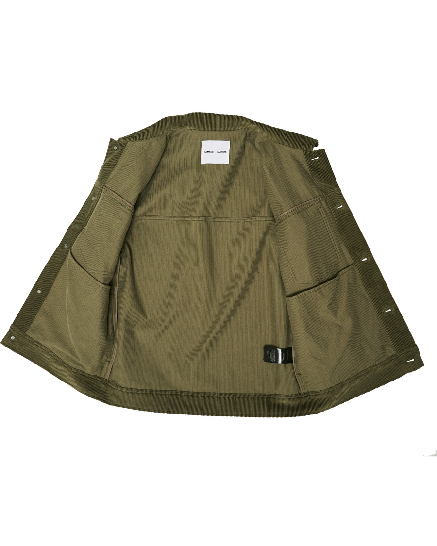 Homme | Manteaux Et Vestes | Samsøe Samsøe | Samsøe & Samsøe Ver Cotton Cord Jacket Deep Lichen Green