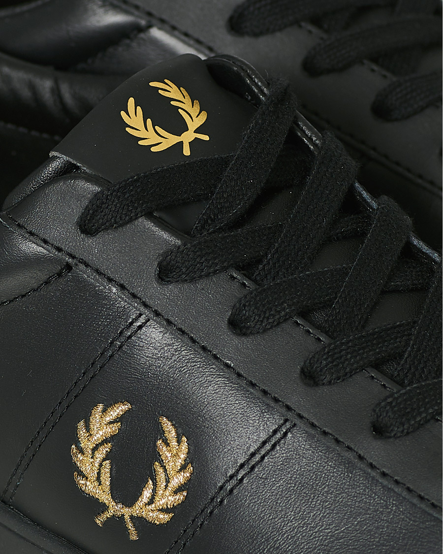Homme | Fred Perry Spencer Leather Sneaker Black/Gold | Fred Perry | Spencer Leather Sneaker Black/Gold