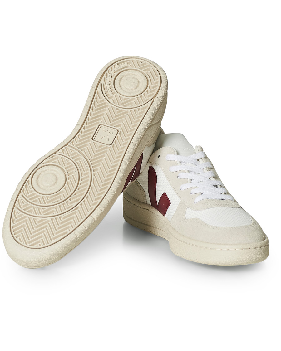 Homme | Veja V-10 Mesh Sneaker White/Natural Marsala | Veja | V-10 Mesh Sneaker White/Natural Marsala