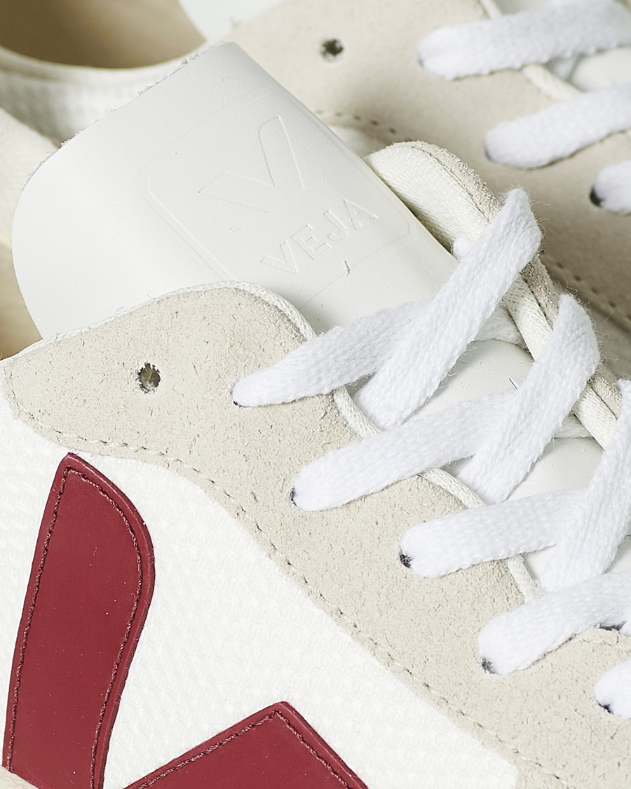 Homme | Veja V-10 Mesh Sneaker White/Natural Marsala | Veja | V-10 Mesh Sneaker White/Natural Marsala