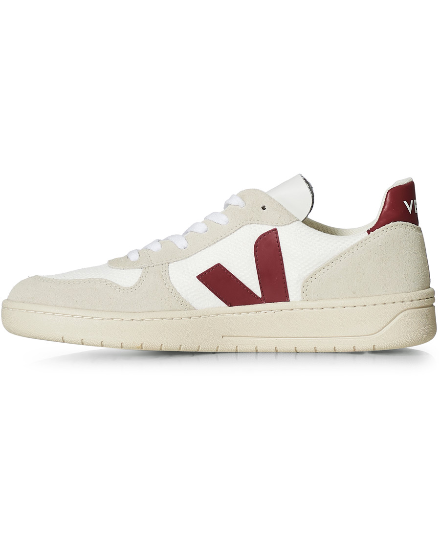 Homme | Veja V-10 Mesh Sneaker White/Natural Marsala | Veja | V-10 Mesh Sneaker White/Natural Marsala