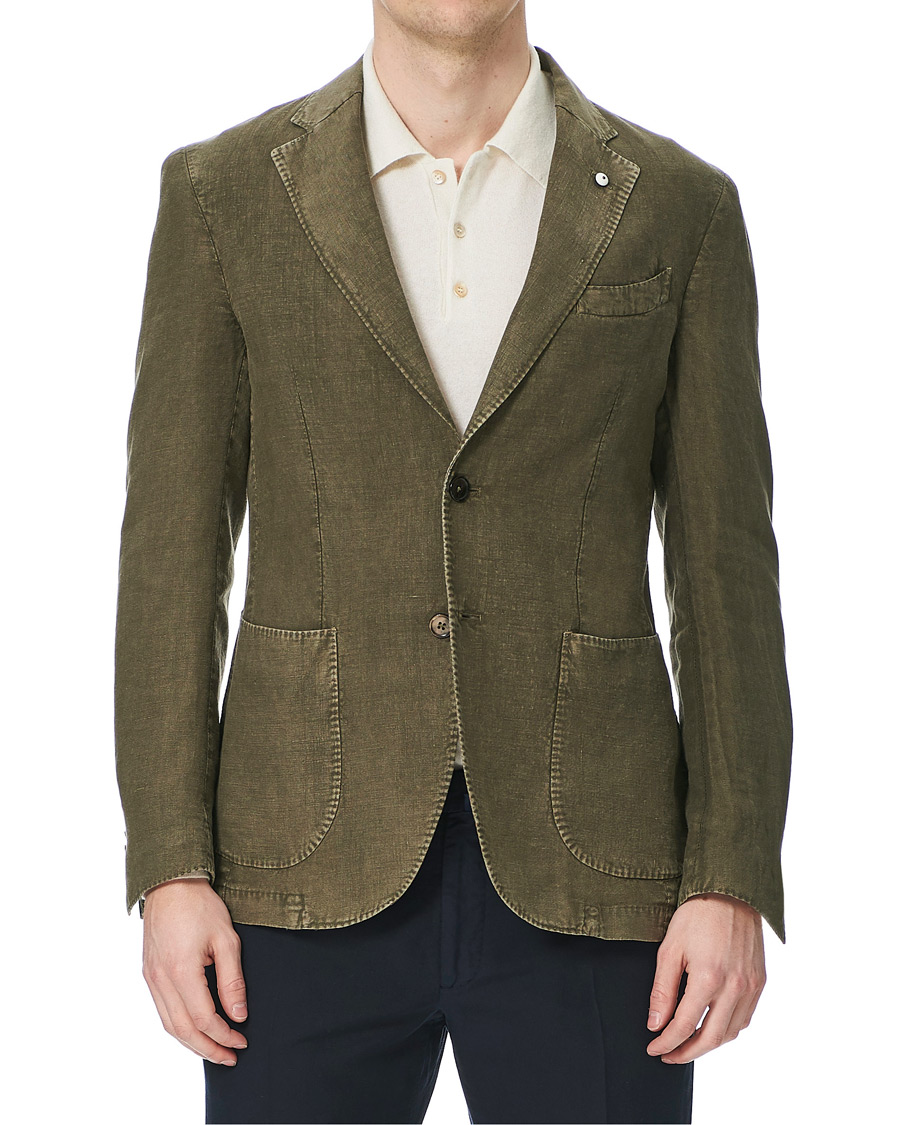 Homme | Blazers | L.B.M. 1911 | Jack Regular Fit Linen Blazer Moss Green