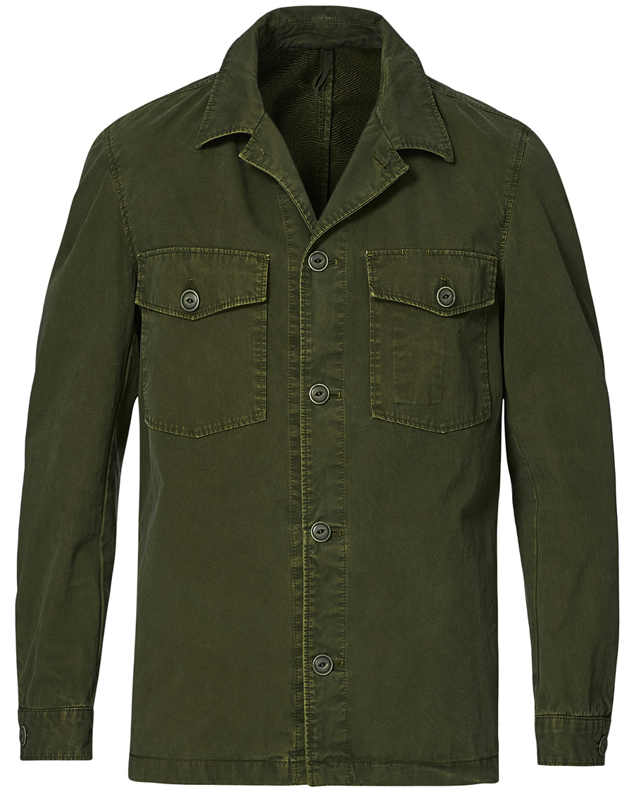 Homme | Chemises | L.B.M. 1911 | Cotton Gabardine Overshirt Olive