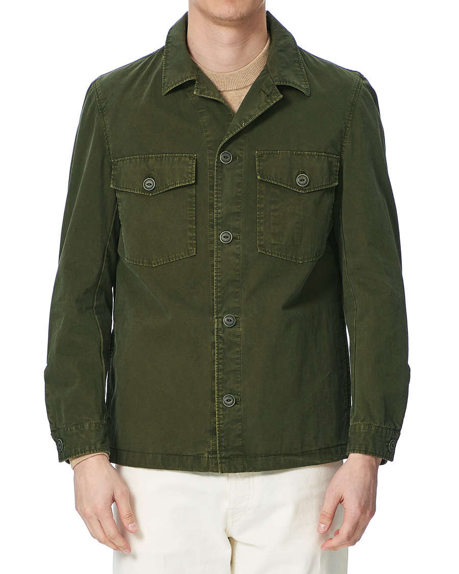 Homme | Chemises | L.B.M. 1911 | Cotton Gabardine Overshirt Olive