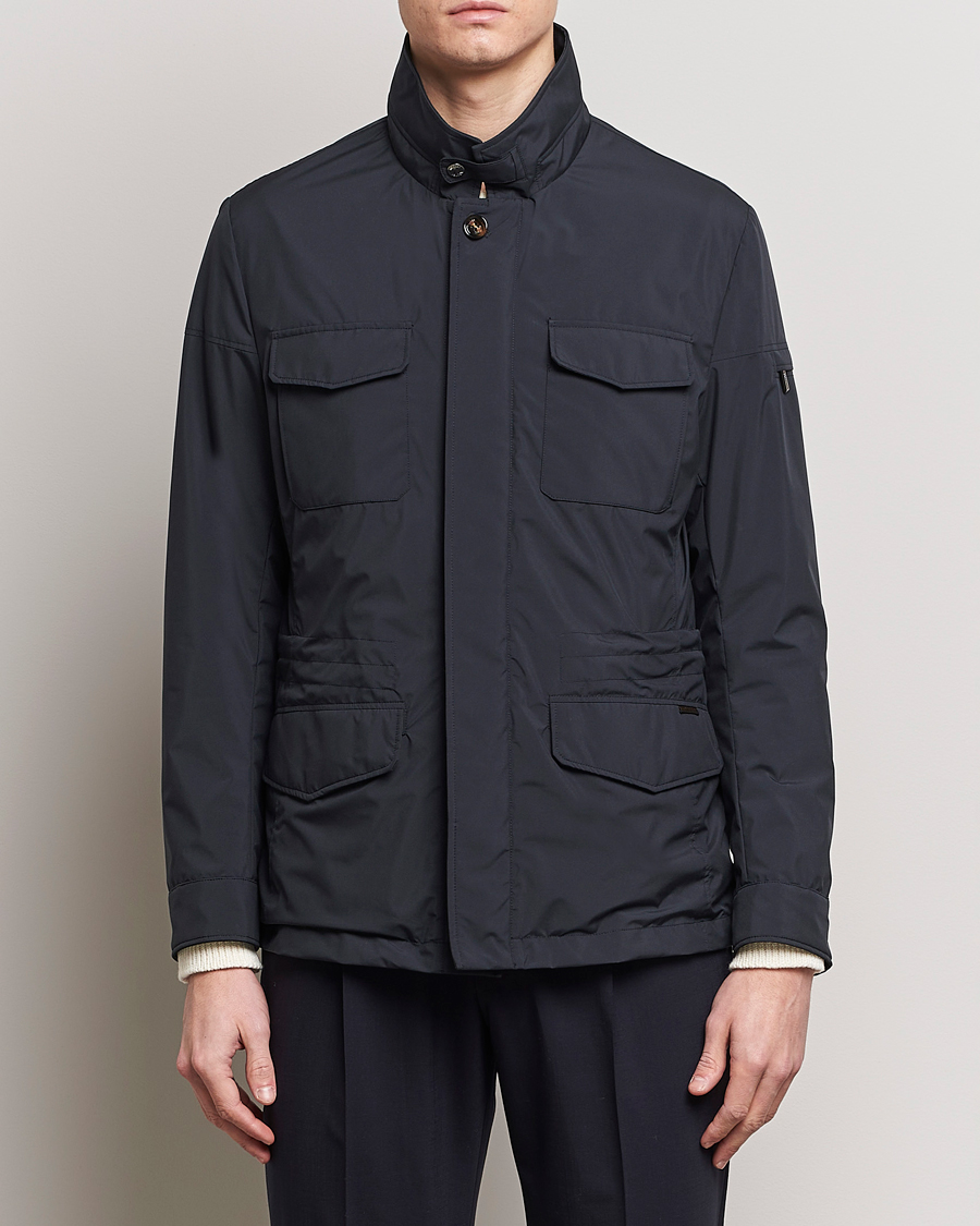 Homme | Manteaux Et Vestes | MooRER | Waterproof Nylon Field Jacket Navy