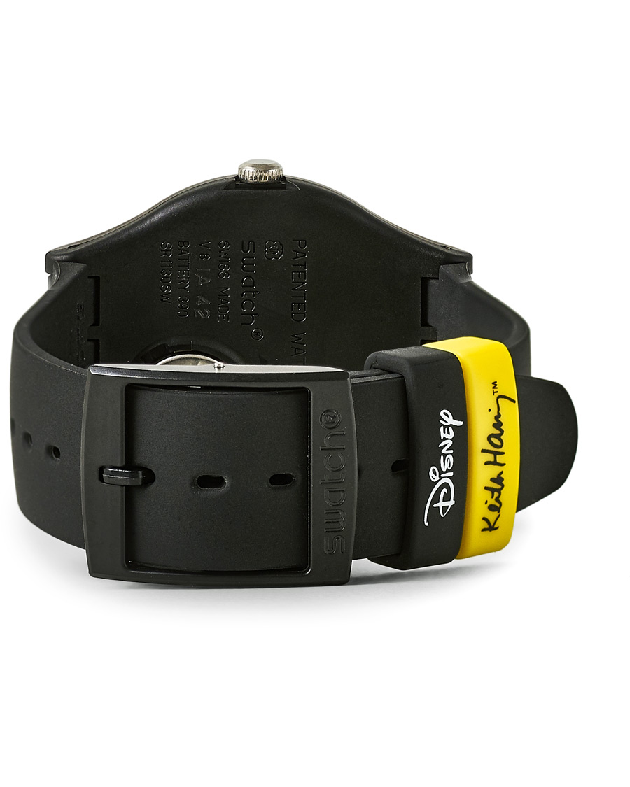 Heren | Swatch Swatch x Keith Haring Mickey Blanc sur Noir | Swatch | x Keith Haring Mickey Blanc sur Noir