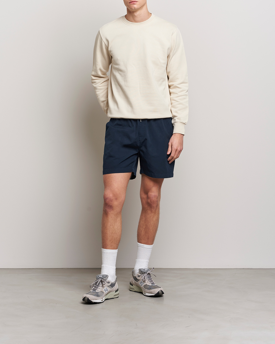 Heren | Korte broek | Colorful Standard | Classic Organic Twill Drawstring Shorts Navy Blue