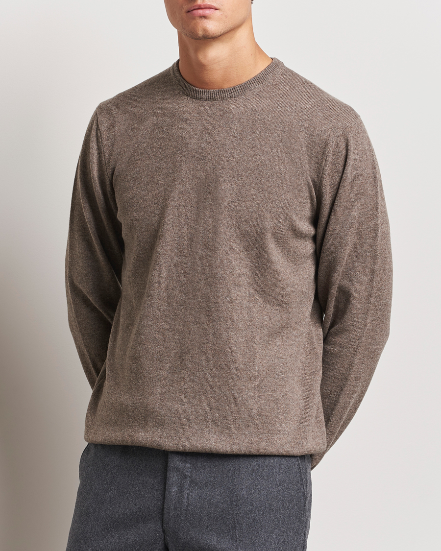 Heren | Truien | Piacenza Cashmere | Cashmere Crew Neck Sweater Brown