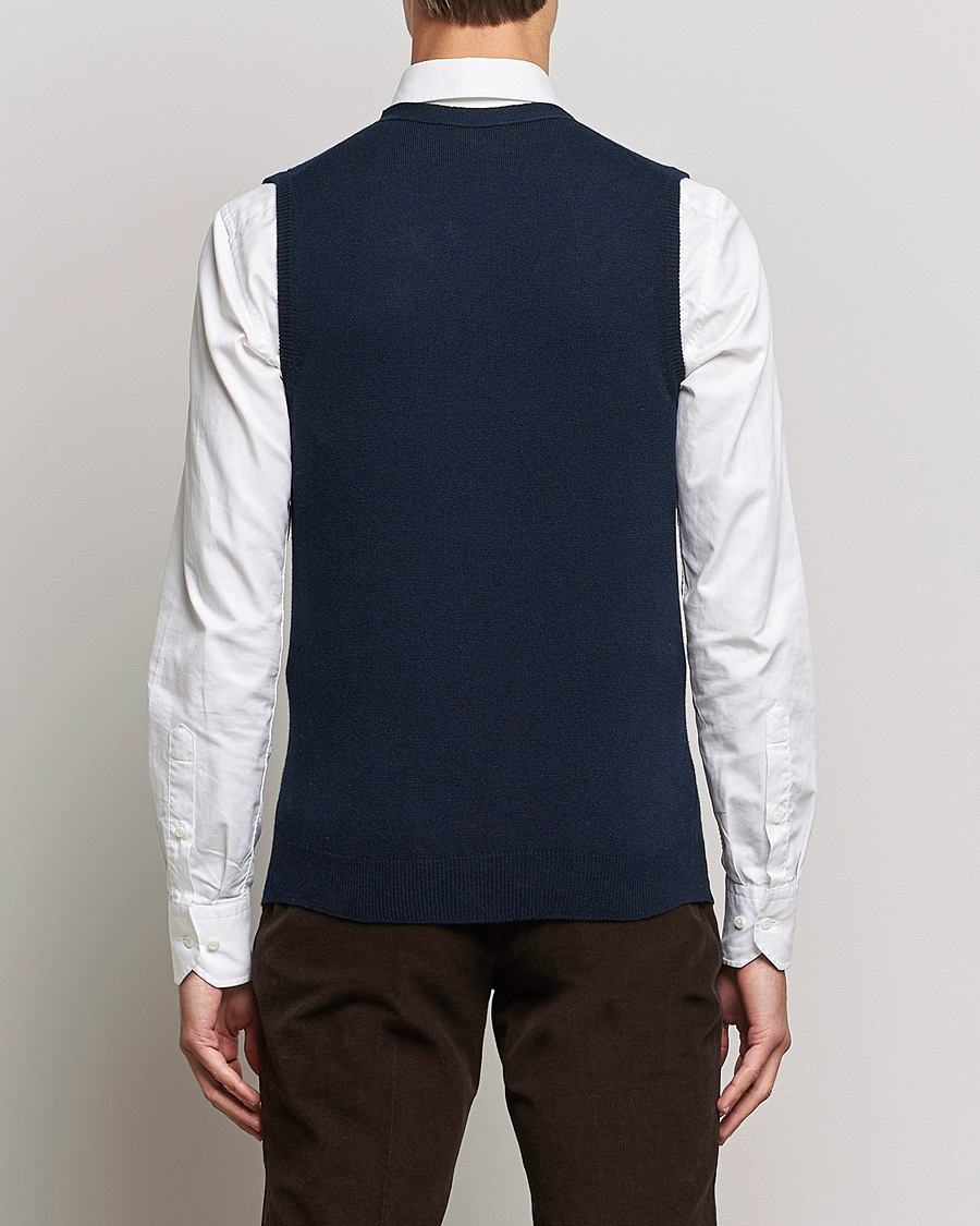Heren | Truien | Piacenza Cashmere | Cashmere Sleeveless Cardigan Navy
