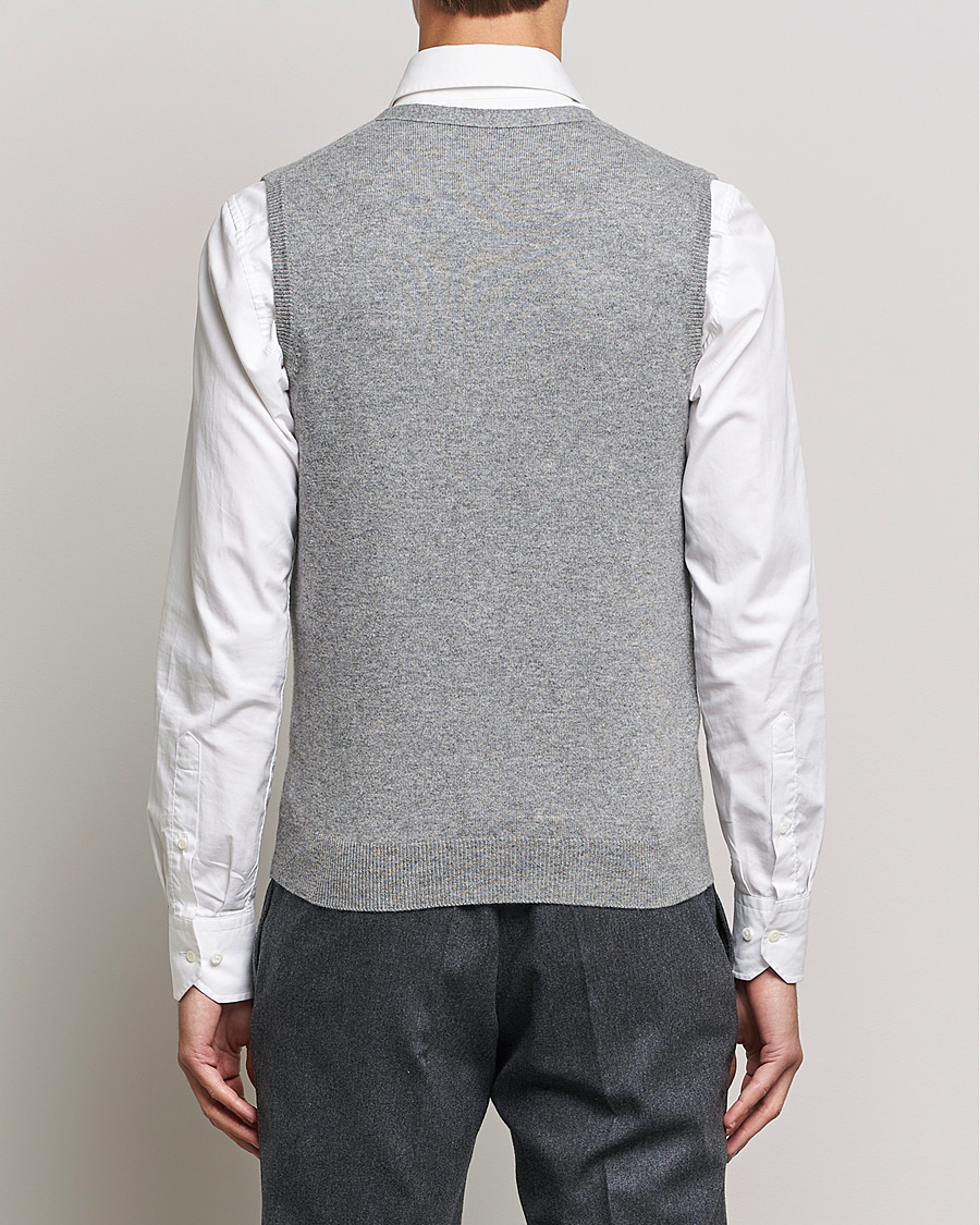 Heren | Truien | Piacenza Cashmere | Cashmere Sleeveless Cardigan Light Grey