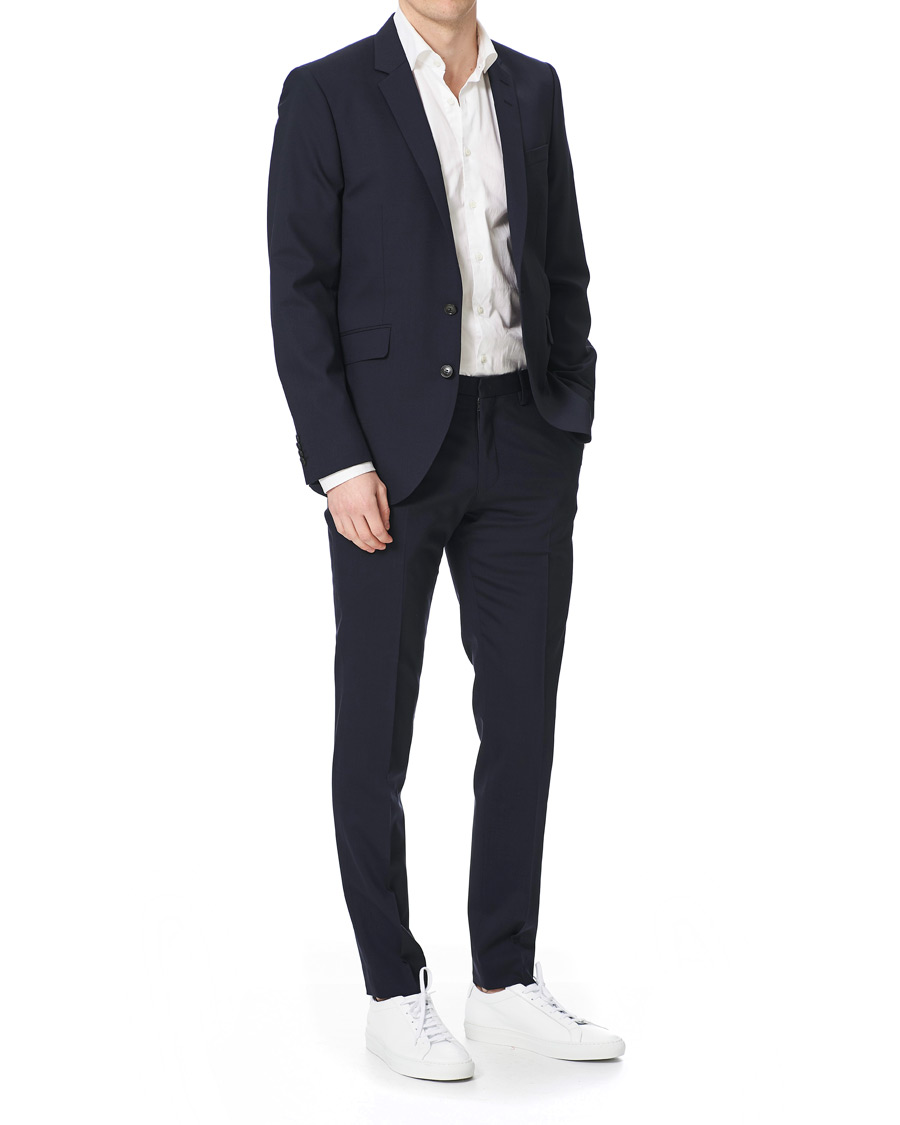 Homme | Pantalons | Tiger of Sweden | Thodd Wool Suit Trousers Navy