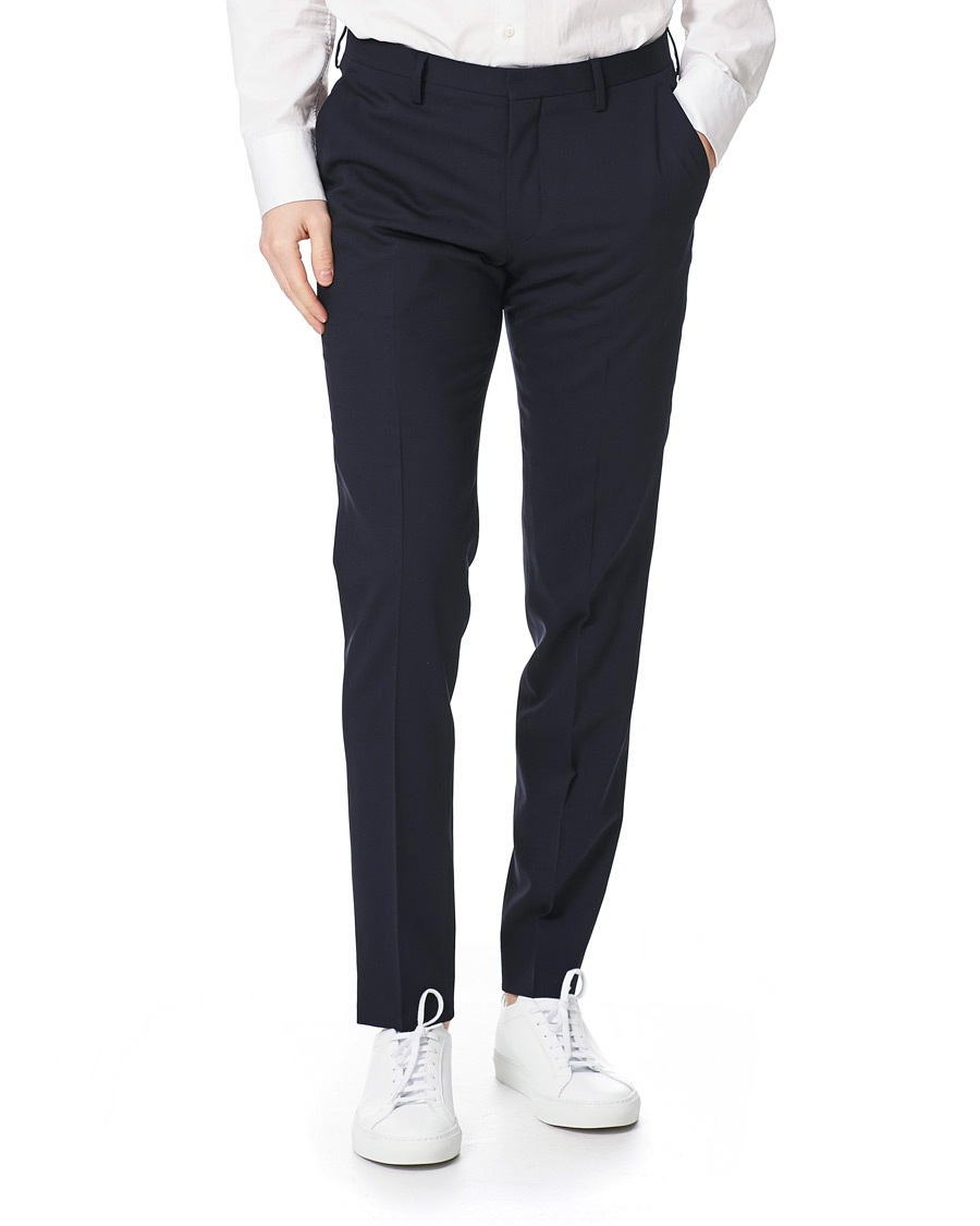 Homme | Pantalons | Tiger of Sweden | Thodd Wool Suit Trousers Navy