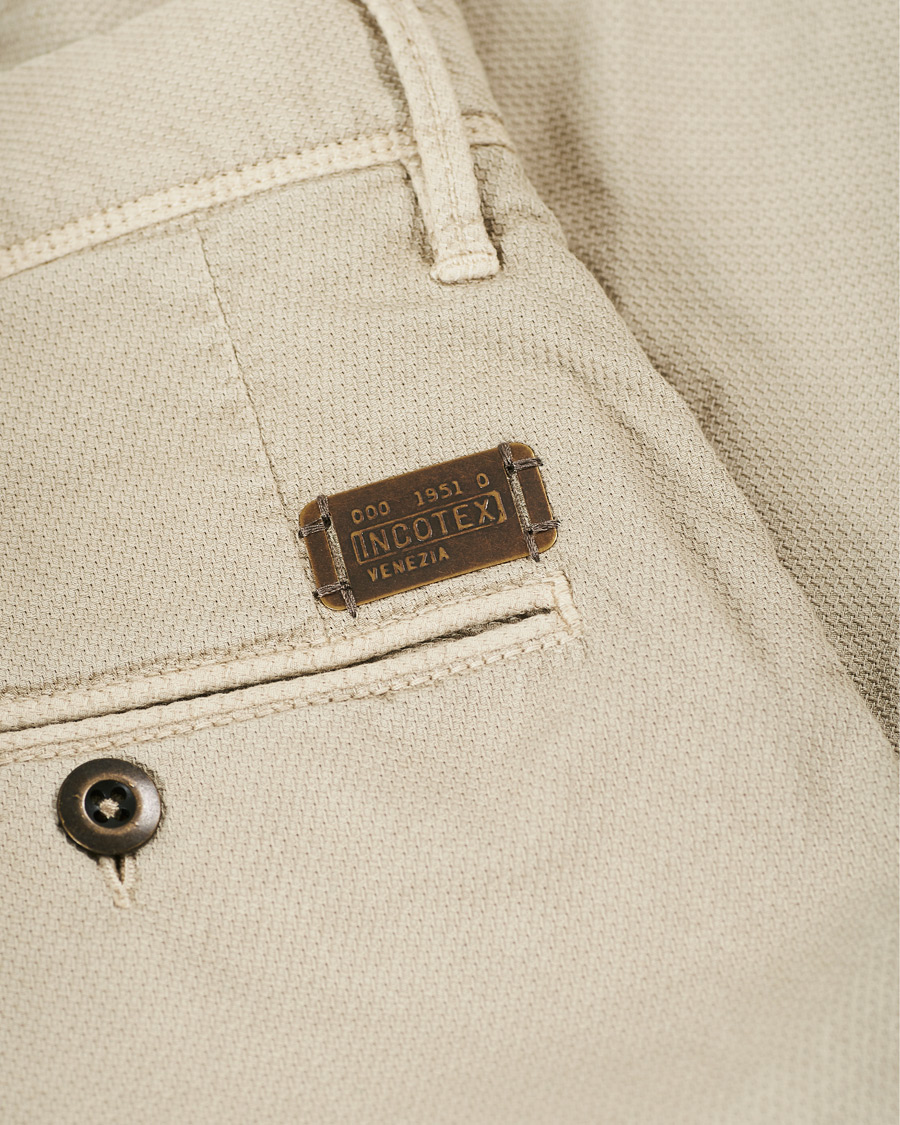 Homme | Pantalons | Incotex | Easy Fit Selvedge Cotton Chinos Desert Khaki