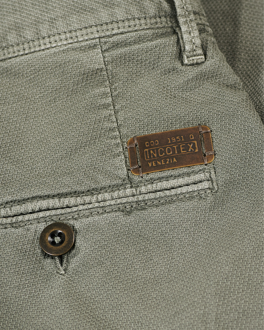 Homme | Pantalons | Incotex | Easy Fit Selvedge Cotton Chinos Stone Grey