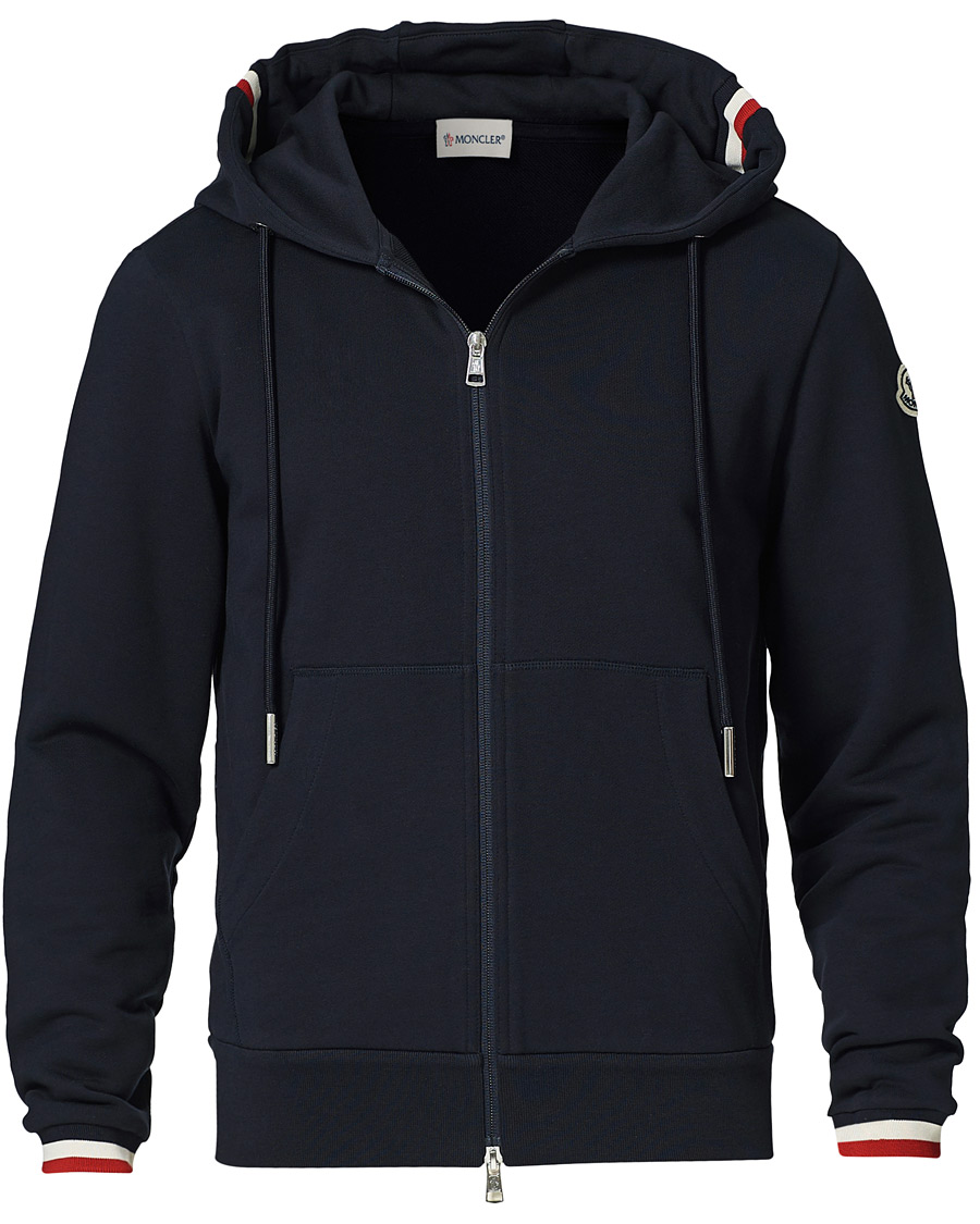 Homme | Pulls Et Tricots | Moncler | Maglia Full Zip Hoodie Navy