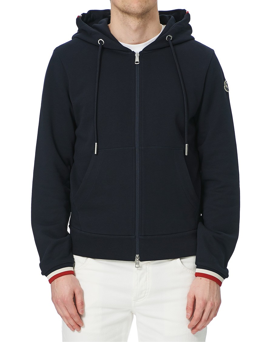 Homme | Pulls Et Tricots | Moncler | Maglia Full Zip Hoodie Navy
