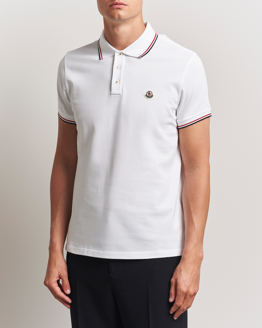 Heren | Polo's | Moncler | Contrast Rib Polo White