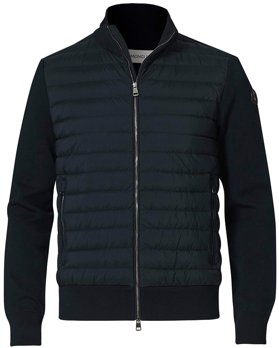Homme | Pulls Et Tricots | Moncler | Cardigan Down Hybrid Navy