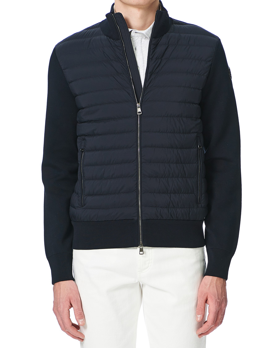 Homme | Pulls Et Tricots | Moncler | Cardigan Down Hybrid Navy