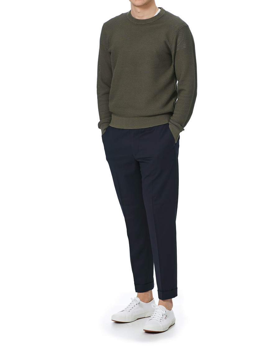 Homme | Pulls Et Tricots | Club Monaco | Long Sleeve Mesh Crew Neck Sweater Beetle