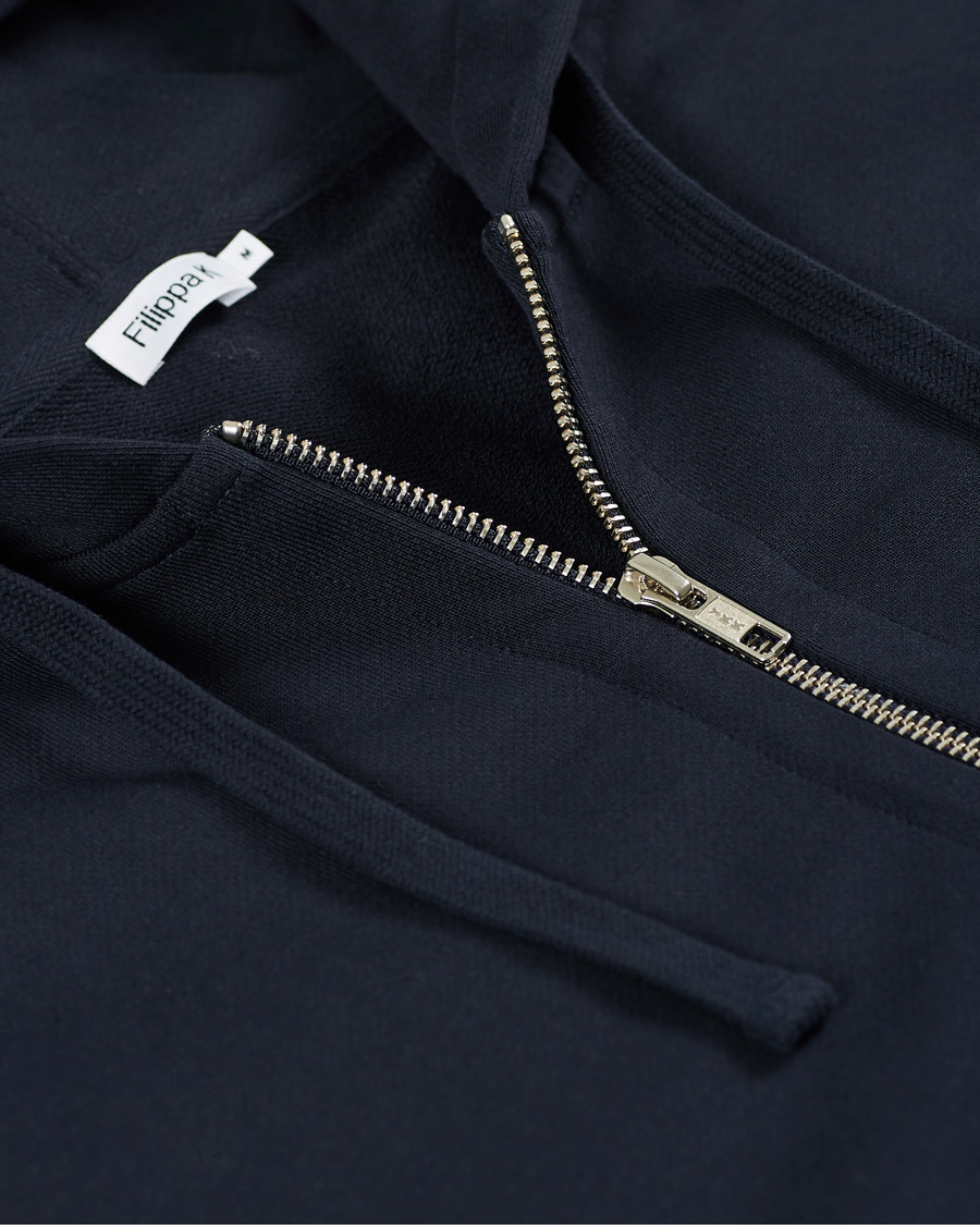 Homme | Pulls Et Tricots | Filippa K | Aldous Cotton Zip Hood Navy