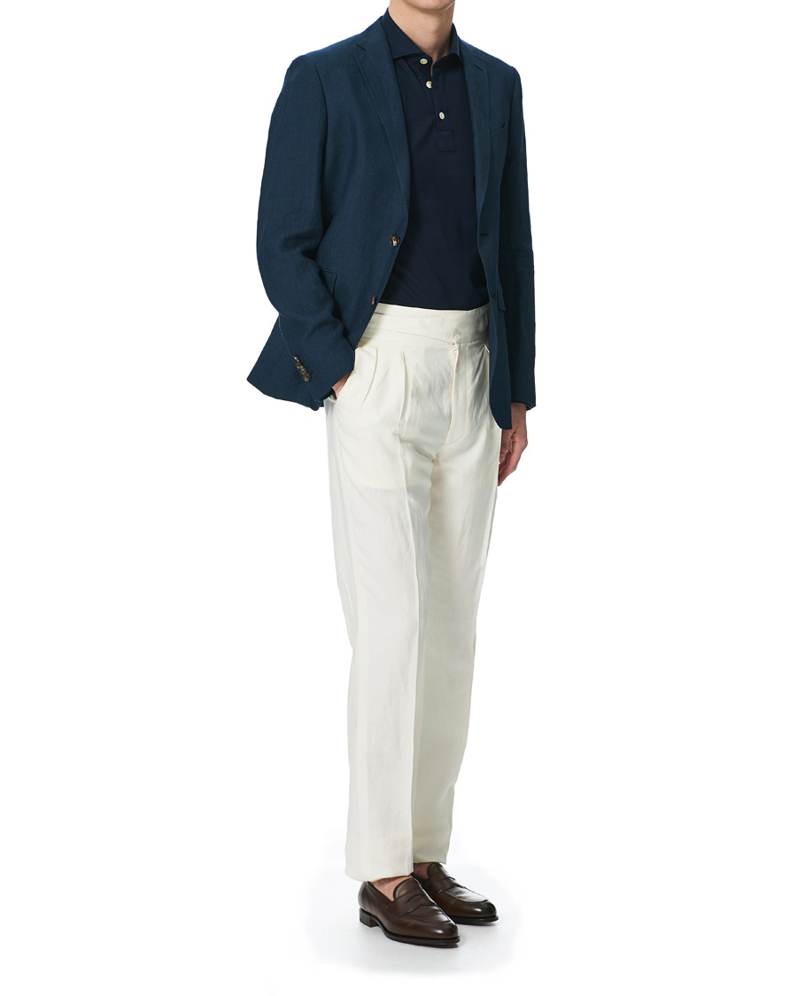 Homme | Pantalons | Ralph Lauren Purple Label | Silk/Linen Burma Trousers Light Beige