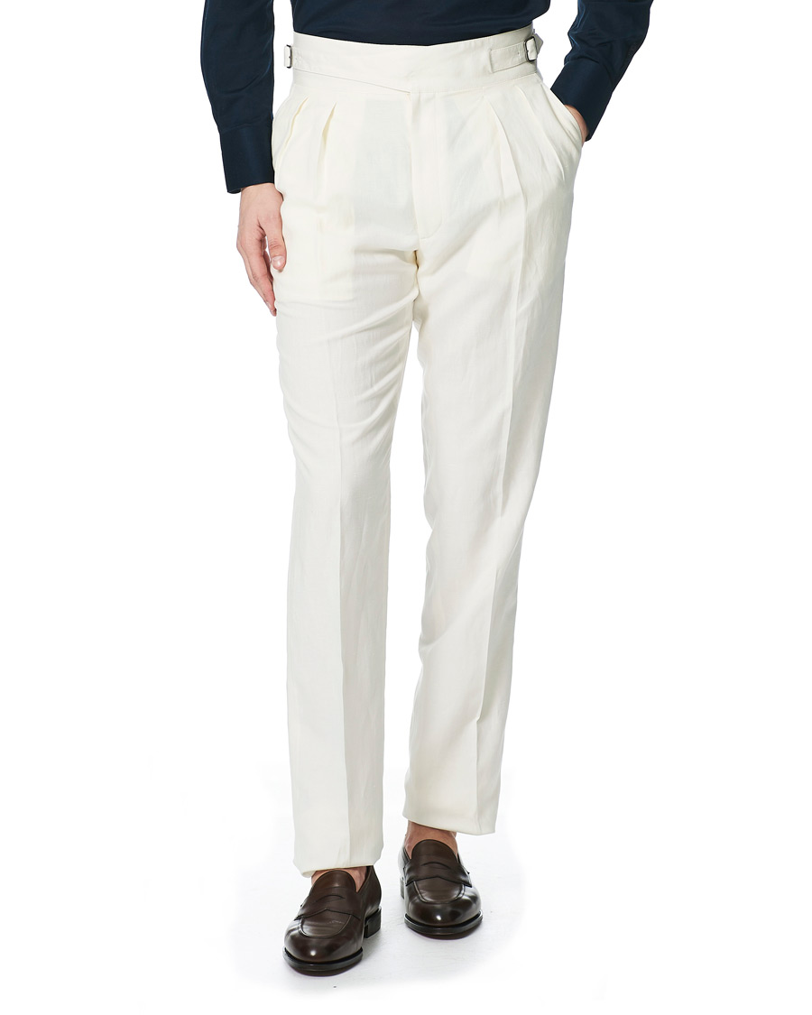 Homme | Pantalons | Ralph Lauren Purple Label | Silk/Linen Burma Trousers Light Beige
