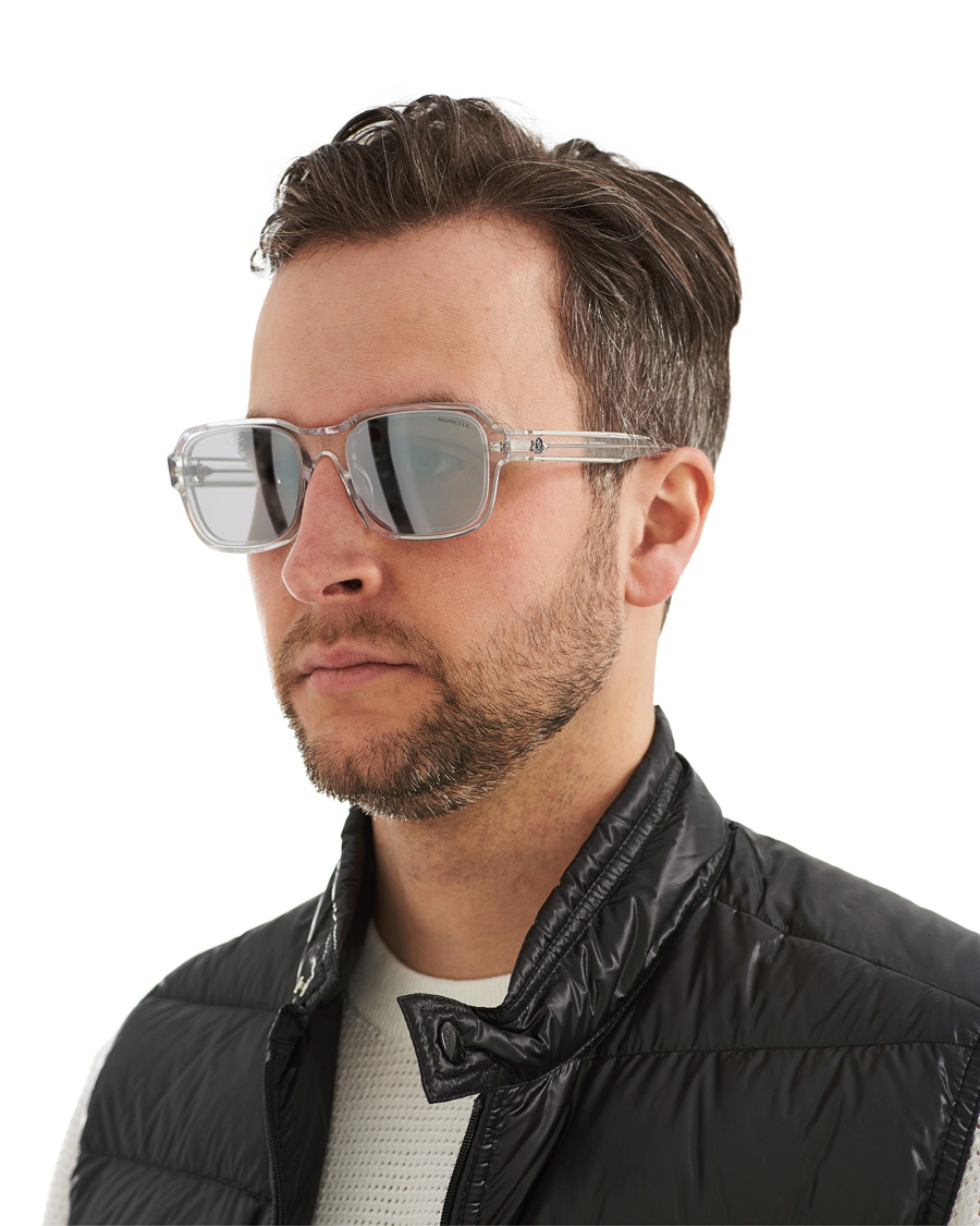 Heren | Moncler Lunettes Icebridge Sunglasses Crystal/Smoke Mirror | Moncler Lunettes | Icebridge Sunglasses Crystal/Smoke Mirror