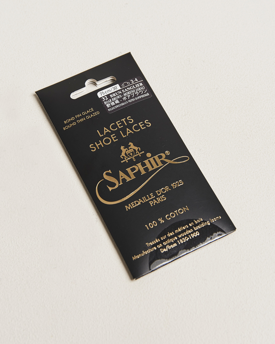 Homme | Entretien Chaussures | Saphir Medaille d'Or | Shoe Laces Thin Waxed 75cm Dark Brown