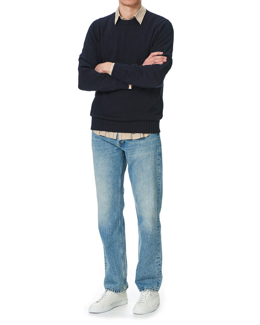 Homme | Pulls Et Tricots | Sunflower | Silk Crew Neck Navy