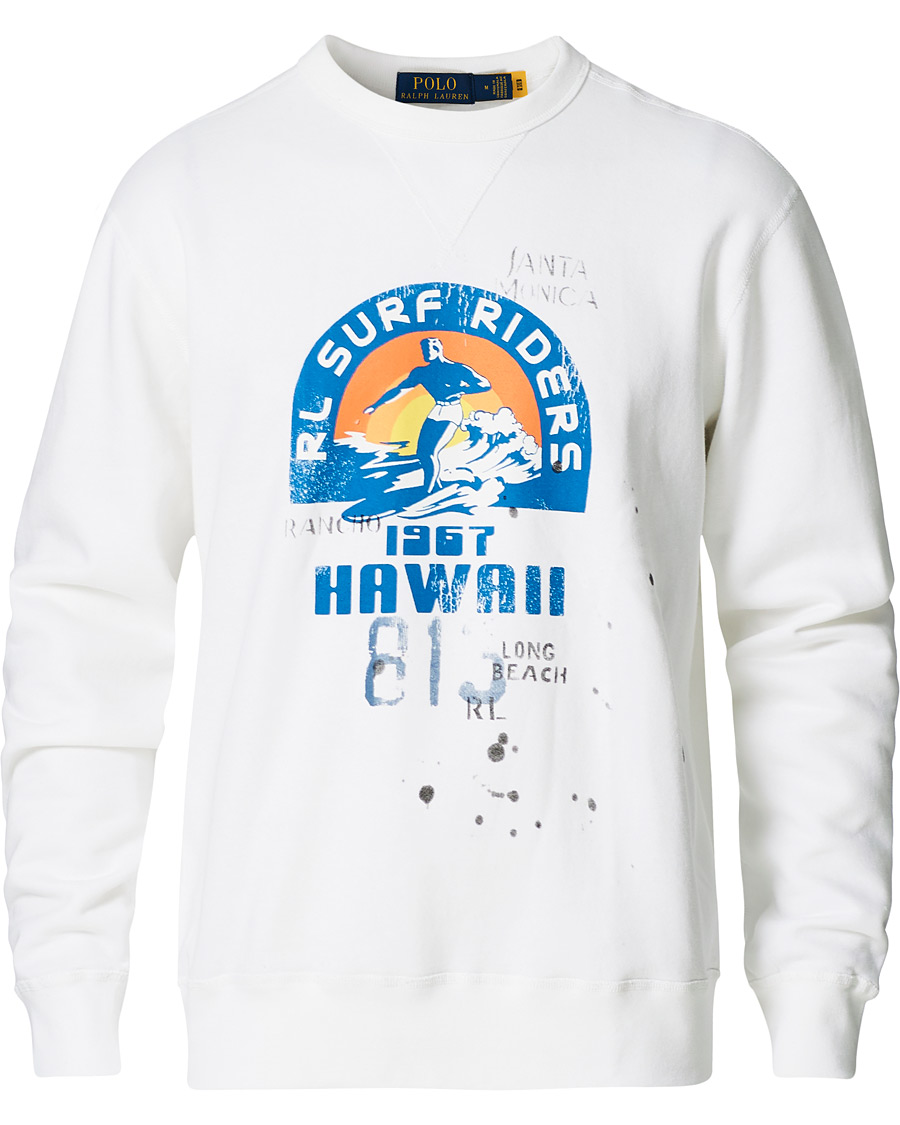 Homme | Pulls Et Tricots | Polo Ralph Lauren | Surf Riders Crew Neck Sweatshirt White