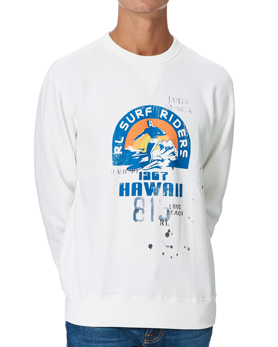 Homme | Pulls Et Tricots | Polo Ralph Lauren | Surf Riders Crew Neck Sweatshirt White