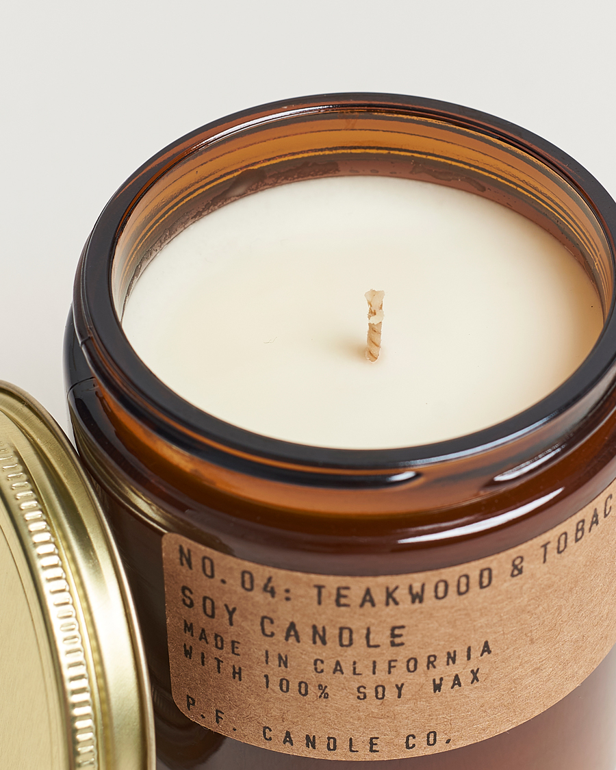 Homme | P.F. Candle Co. Soy Candle No. 4 Teakwood & Tobacco 204g | P.F. Candle Co. | Soy Candle No. 4 Teakwood & Tobacco 204g