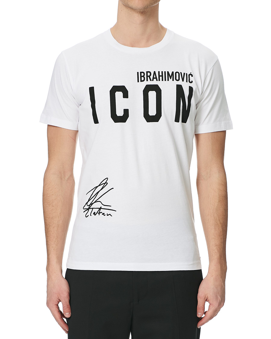 Homme | T-shirts | Dsquared2 | X Ibrahimovic Icon Sign Crew Neck Tee White
