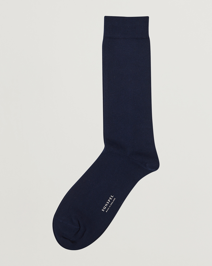 Homme | Sous-Vêtements Et Chaussettes | Sunspel | Cotton Blend Socks Navy