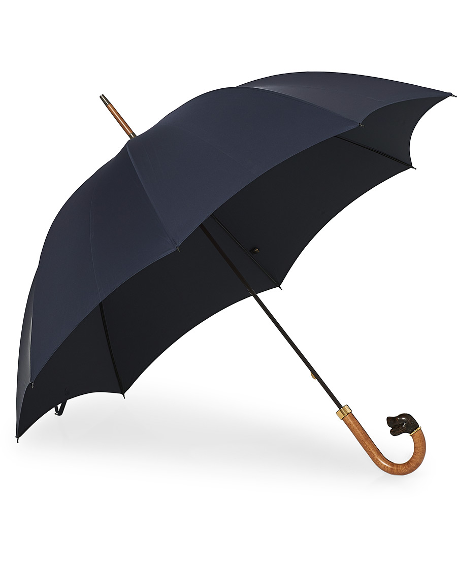 Homme | Fox Umbrellas Brown Spaniel Umbrella Navy | Fox Umbrellas | Brown Spaniel Umbrella Navy