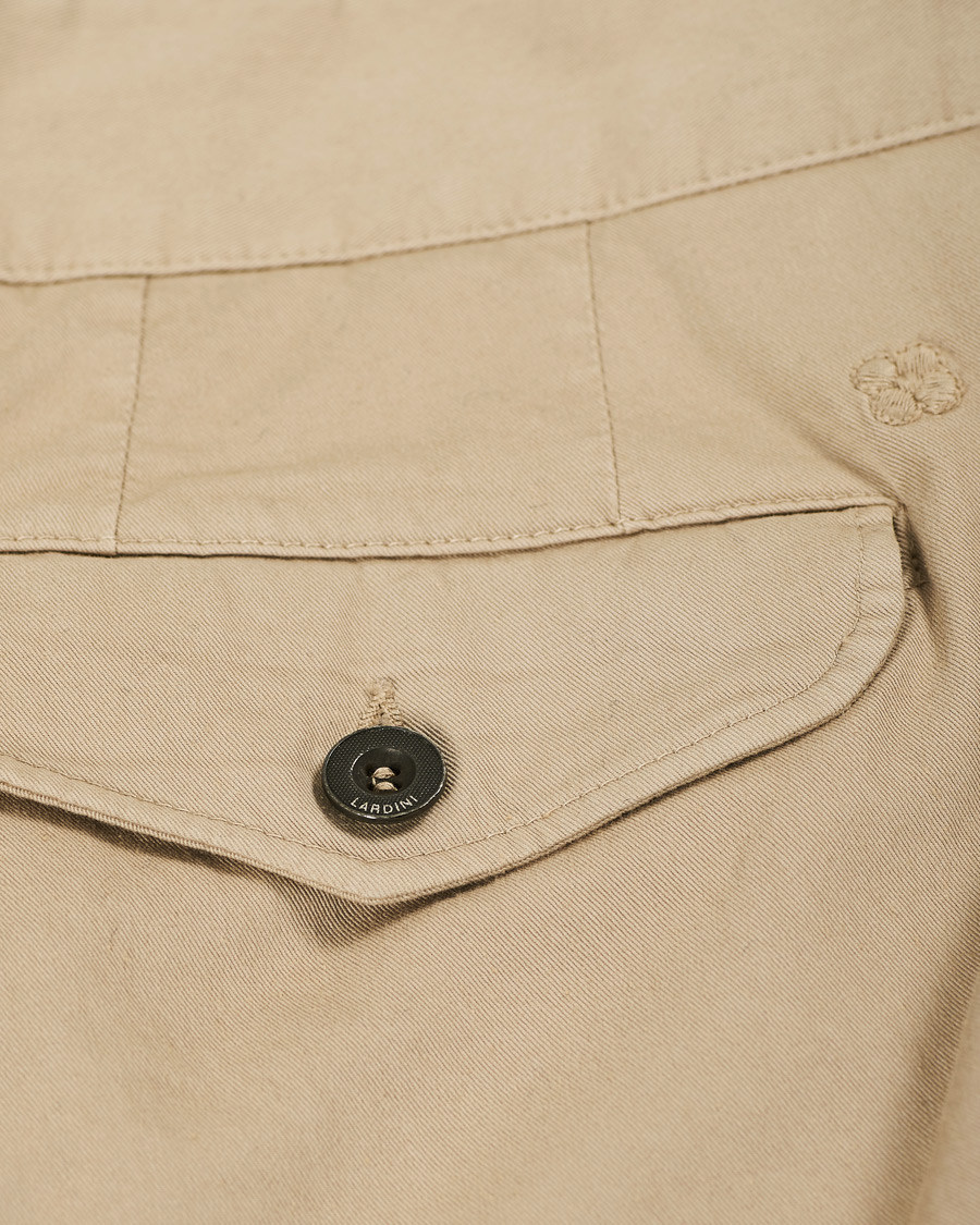 Homme | Shorts | Lardini | Double Pleated Cotton Shorts Beige