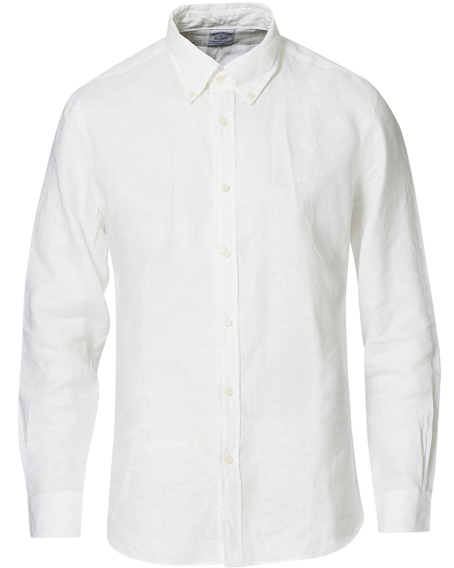 Heren | Overhemden | Brooks Brothers | Regent Fit Linen Sport Shirt White