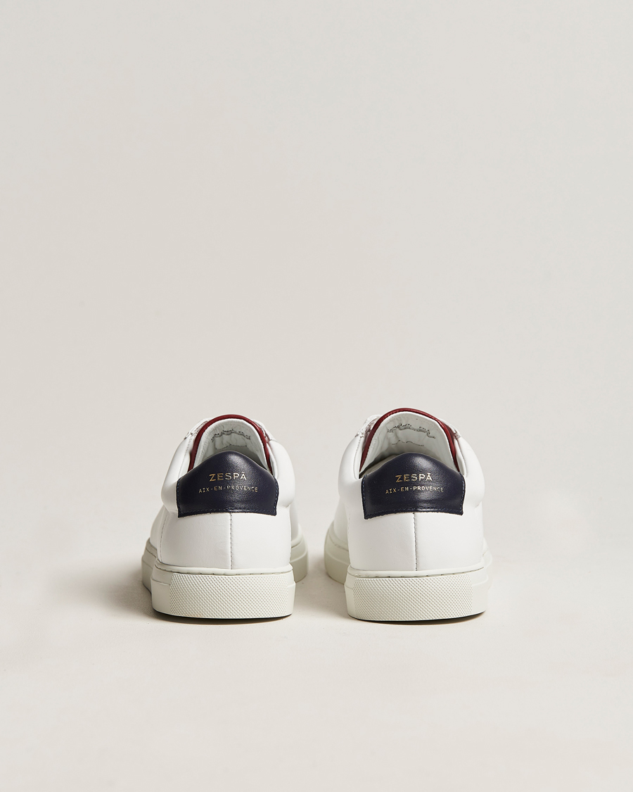 Homme | Zespà ZSP4 Nappa Leather Sneakers White/France | Zespà | ZSP4 Nappa Leather Sneakers White/France